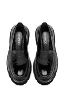Kadın Siyah Rugan Deri Maskülen Loafer | Derimod Kadın Siyah Rugan Deri Maskülen Loafer | Derimod