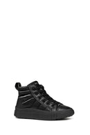Geox Girls Black Laquinny Lace-Up Fabric Ankle Sneakers | Derimod Geox Girls Black Laquinny Lace-Up Fabric Ankle Sneakers | Derimod