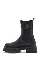 Women's Black Buckle Detailed Leather Chelsea Boots | Derimod Women's Black Buckle Detailed Leather Chelsea Boots | Derimod