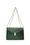 Women's Green Long Strap Crocodile Crossbody Bag | Derimod Women's Green Long Strap Crocodile Crossbody Bag | Derimod