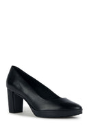Geox Kadın Siyah Walk Pleasure 60 Deri Kalın Topuklu Ayakkabı | Derimod Geox Kadın Siyah Walk Pleasure 60 Deri Kalın Topuklu Ayakkabı | Derimod