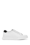 Men's White Lace-Up Leather Sneaker | Derimod Men's White Lace-Up Leather Sneaker | Derimod