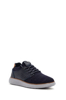 Men's Navy Blue Fabric Sneakers | Derimod Men's Navy Blue Fabric Sneakers | Derimod