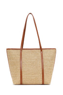 Woman Taba Wicker Shoulder Bag | Derimod Woman Taba Wicker Shoulder Bag | Derimod