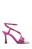 Women's Pink Ankle Strap High Heel Metallic Sandals | Derimod Women's Pink Ankle Strap High Heel Metallic Sandals | Derimod