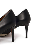 Woman Black Thin-Heeled Leather Stiletto | Derimod Woman Black Thin-Heeled Leather Stiletto | Derimod