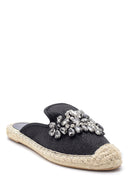 Women's Stone Embroidered Slippers | Derimod Women's Stone Embroidered Slippers | Derimod