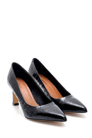 Kadın Deri Kroko Desenli Stiletto | Derimod Kadın Deri Kroko Desenli Stiletto | Derimod