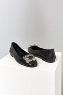 Stoned Women's Leather Ballerinas | Derimod Stoned Women's Leather Ballerinas | Derimod