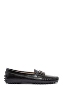 Woman Black Buckle-Detail Leather Loafer | Derimod Woman Black Buckle-Detail Leather Loafer | Derimod