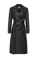 Beyonce Women's Black Leather Coat | Derimod Beyonce Women's Black Leather Coat | Derimod