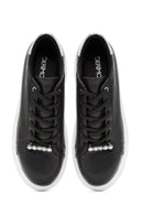 Kadın Siyah Bağcıklı Kalın Tabanlı Sneaker | Derimod Kadın Siyah Bağcıklı Kalın Tabanlı Sneaker | Derimod