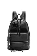 Kadın Siyah Yıldız Desenli Sırt Çantası | Derimod Kadın Siyah Yıldız Desenli Sırt Çantası | Derimod