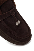 Kadın Kahverengi Tokalı Kalın Tabanlı Süet Deri Teddy Loafer | Derimod Kadın Kahverengi Tokalı Kalın Tabanlı Süet Deri Teddy Loafer | Derimod