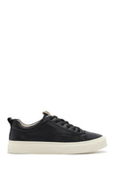 Erkek Siyah Bağcıklı Deri Sneaker | Derimod Erkek Siyah Bağcıklı Deri Sneaker | Derimod