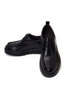 Male Black Lace-Up Thick-Soled Leather Casual Shoes | Derimod Male Black Lace-Up Thick-Soled Leather Casual Shoes | Derimod