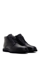 Men's Black Zippered Casual Leather Boots | Derimod Men's Black Zippered Casual Leather Boots | Derimod