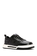 Men's Black Lace-up Thick-Sole Leather Sneaker | Derimod Men's Black Lace-up Thick-Sole Leather Sneaker | Derimod