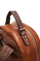 Women's Tan Studded Backpack | Derimod Women's Tan Studded Backpack | Derimod