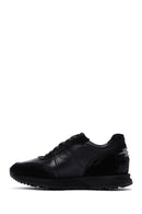 Erkek Siyah Deri Süet Detaylı Sneaker | Derimod Erkek Siyah Deri Süet Detaylı Sneaker | Derimod