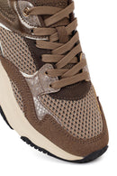 Kadın Bronz Bağcıklı Kalın Tabanlı Sneaker | Derimod Kadın Bronz Bağcıklı Kalın Tabanlı Sneaker | Derimod