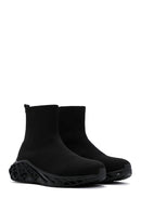 Women's Black Thick Sole High Top Sneaker | Derimod Women's Black Thick Sole High Top Sneaker | Derimod