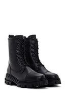 Women's Black Zippered Leather Boots | Derimod Women's Black Zippered Leather Boots | Derimod
