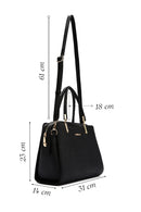 Woman Black Long-Strap Croc-Embossed Shoulder Bag | Derimod Woman Black Long-Strap Croc-Embossed Shoulder Bag | Derimod