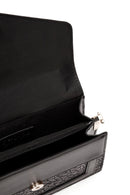 Kadın Siyah Uzun Askılı Baskılı Kol Çantası | Derimod Kadın Siyah Uzun Askılı Baskılı Kol Çantası | Derimod