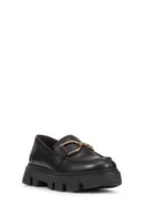 Geox Women's Black Vilde Buckle Detailed Leather Masculine Loafer | Derimod Geox Women's Black Vilde Buckle Detailed Leather Masculine Loafer | Derimod