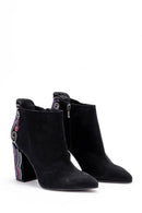 Women's Patterned Suede Boots | Derimod Women's Patterned Suede Boots | Derimod
