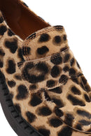 Women's Leopard Leather Masculine Loafer | Derimod Women's Leopard Leather Masculine Loafer | Derimod