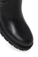 Woman Black Zip Closure Thick-Soled Leather Casual Boots | Derimod Woman Black Zip Closure Thick-Soled Leather Casual Boots | Derimod
