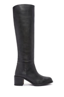 Women's Black Thick Heel Leather Boots | Derimod Women's Black Thick Heel Leather Boots | Derimod