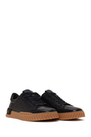 Male Black Lace-up Leather Casual Sneaker | Derimod Male Black Lace-up Leather Casual Sneaker | Derimod