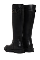 Woman Black Zip Closure Thick-Soled Leather Boot | Derimod Woman Black Zip Closure Thick-Soled Leather Boot | Derimod