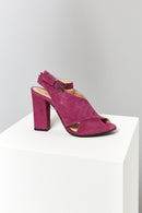 Suede Women's Heeled Leather Sandals | Derimod Suede Women's Heeled Leather Sandals | Derimod