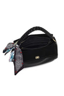 Woman Black Long-Strap Suede Shoulder Bag | Derimod Woman Black Long-Strap Suede Shoulder Bag | Derimod