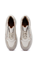 Kadın Bej Deri Kalın Tabanlı Sneaker | Derimod Kadın Bej Deri Kalın Tabanlı Sneaker | Derimod