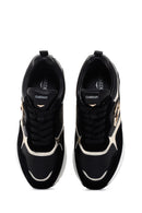 Alberto Guardiani Women's Black Gold Louise Thick Sole Leather Sneaker | Derimod Alberto Guardiani Women's Black Gold Louise Thick Sole Leather Sneaker | Derimod