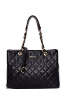 Women's Black Long Strap Quilted Shoulder Bag | Derimod Women's Black Long Strap Quilted Shoulder Bag | Derimod