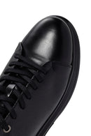 Erkek Siyah Bağcıklı Deri Sneaker | Derimod Erkek Siyah Bağcıklı Deri Sneaker | Derimod