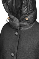 Geox Women's Black Calithe Hooded Coat | Derimod Geox Women's Black Calithe Hooded Coat | Derimod