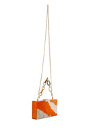 Women's Orange Long Chain Strap Mini Box Bag | Derimod Women's Orange Long Chain Strap Mini Box Bag | Derimod