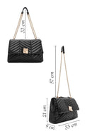 Kadın Siyah Uzun Askılı Kapitone Desenli Omuz Çantası | Derimod Kadın Siyah Uzun Askılı Kapitone Desenli Omuz Çantası | Derimod