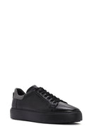 Erkek Siyah Bağcıklı Deri Sneaker | Derimod Erkek Siyah Bağcıklı Deri Sneaker | Derimod