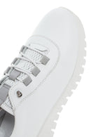 Kadın Beyaz Bağcıklı Deri Sneaker | Derimod Kadın Beyaz Bağcıklı Deri Sneaker | Derimod