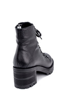Women's Leather Lace Detailed Heeled Boots | Derimod Women's Leather Lace Detailed Heeled Boots | Derimod