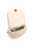 Women's Beige Plush Mini Crossbody Bag | Derimod Women's Beige Plush Mini Crossbody Bag | Derimod