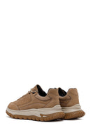 Erkek Bej Bağcıklı Kalın Tabanlı Nubuk Deri Casual Sneaker | Derimod Erkek Bej Bağcıklı Kalın Tabanlı Nubuk Deri Casual Sneaker | Derimod